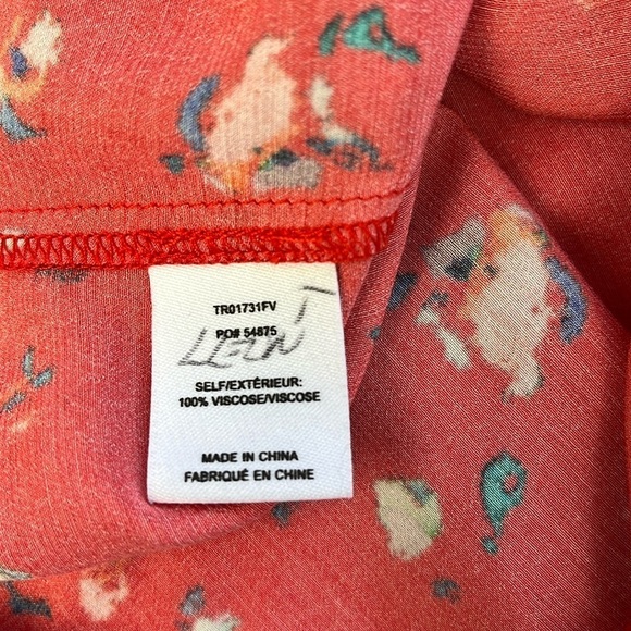 Derek Lam Evadine Blouse Red Floral Tie-neck Long Sleeves Top 2 - Picture 11 of 13